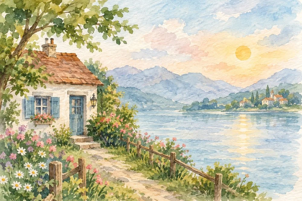 Watercolour house portrait