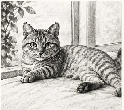 Pencil cat portrait