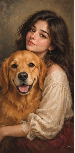 Classic oil-style dog portrait